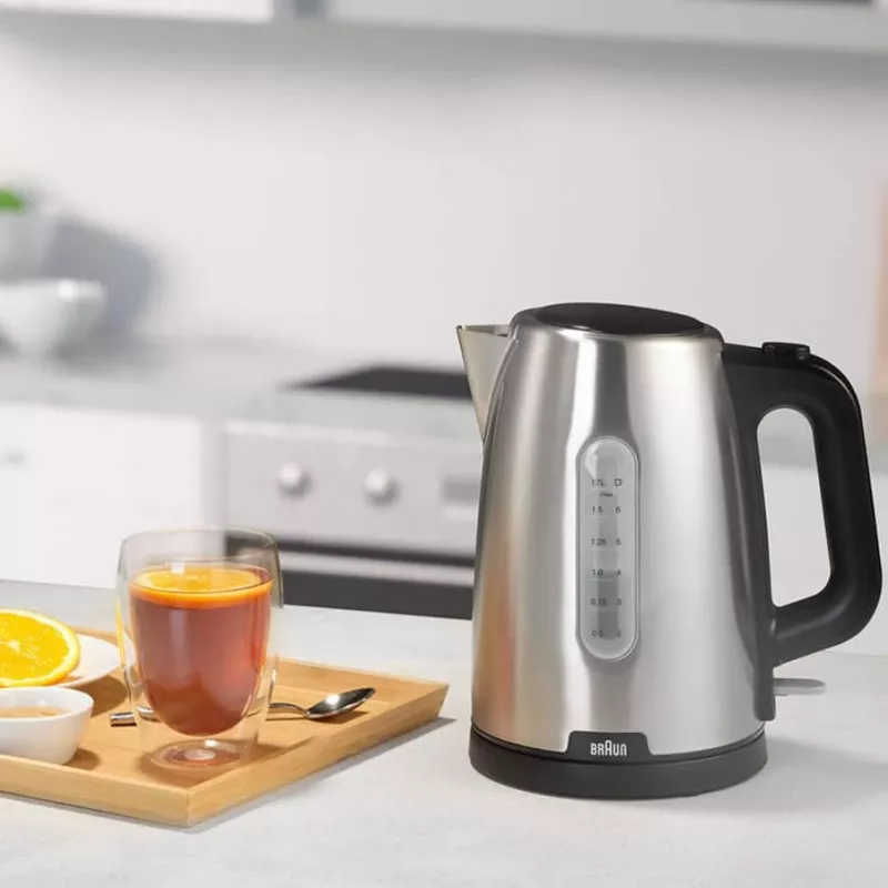 Braun PurShine WK102AI-WK1500BK elektrinis virdulys 1,7 L 2200 W Juoda, Nerūdijantis plienas