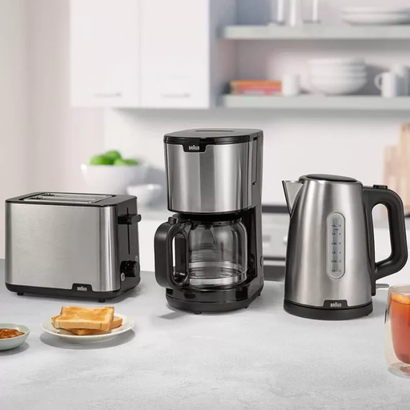 Braun PurShine WK102AI-WK1500BK elektrinis virdulys 1,7 L 2200 W Juoda, Nerūdijantis plienas