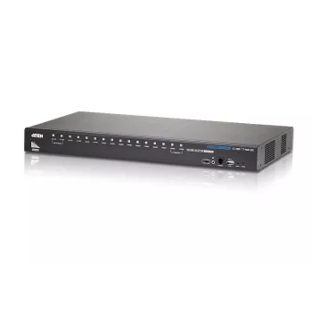 ATEN CS17916 16 prievadų USB-HDMI KVM jungiklis su USB periferiniu prievadu, 1920 x 1200 pikselių, WUXGA, 8,66 W, juodas