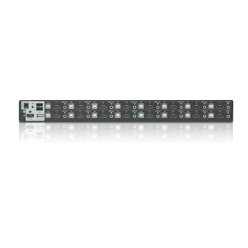 ATEN CS17916 16 prievadų USB-HDMI KVM jungiklis su USB periferiniu prievadu, 1920 x 1200 pikselių, WUXGA, 8,66 W, juodas