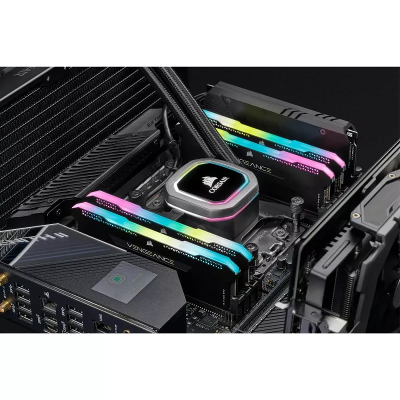 CORSAIR atmintis 32GB DDR4 3200MHz C16 (2x16GB) Vengeance RGB Pro juoda