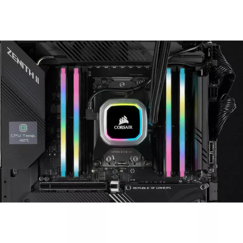CORSAIR atmintis 32GB DDR4 3200MHz C16 (2x16GB) Vengeance RGB Pro juoda