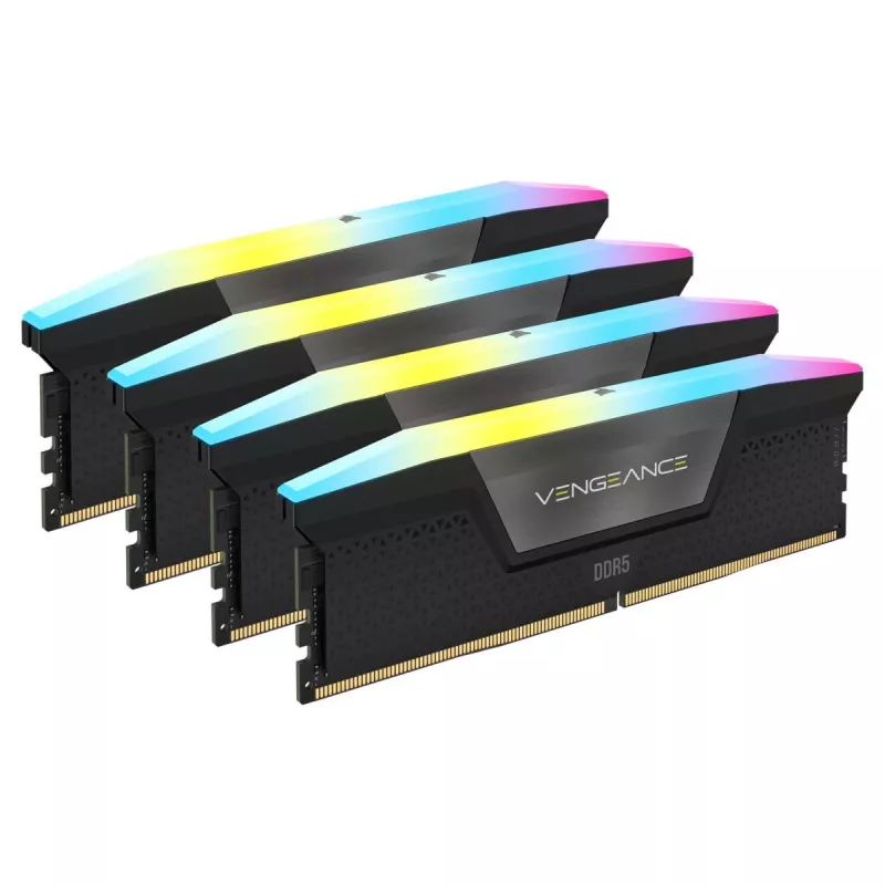 CORSAIR Vengeance 192 GB DDR5 RGB (4x48 GB) 5200 MHz CL38 atminties rinkinys – juodas