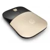 Belaidė pelė HP Z3700 Gold, ambidekstrinė, optinė, RF belaidė, 1200 DPI, auksinė