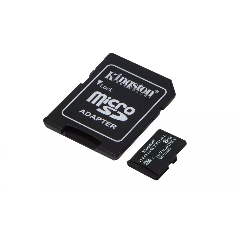 Kingston Technology 8GB microSDHC Industrial C10 A1 pSLC kortelė su SD adapteriu