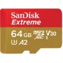 WESTERN DIGITAL Extreme microSDXC 64GB SD adapteris, skirtas veiksmo kameroms ir dronams, 170MB/s skaitymas, 80MB/s rašymas, A2, C10, V30, UHS-I, U3