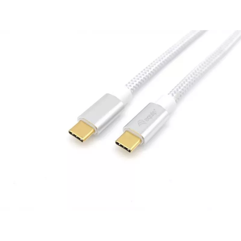 Equip USB 3.2 Gen 2 Type-C į C laidas, 1 m, 5A, sidabrinis/baltas