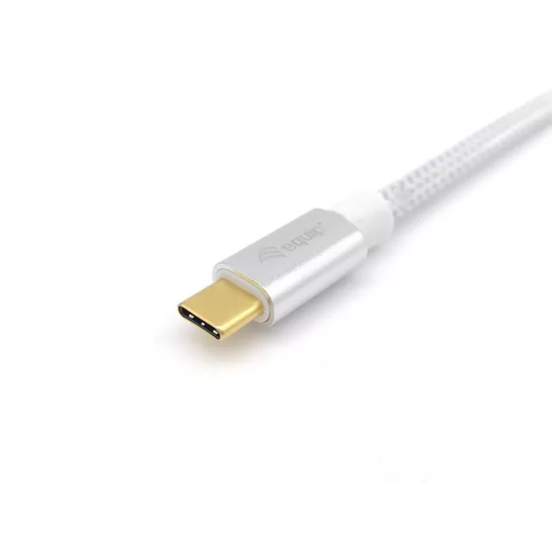 Equip USB 3.2 Gen 2 Type-C į C laidas, 1 m, 5A, sidabrinis/baltas