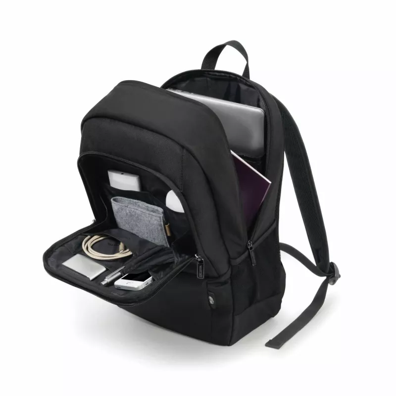 DICOTA Eco Backpack Base kuprinė nešiojamam kompiuteriui 13-14.1 col. juoda / 300d Rpet poliesteris