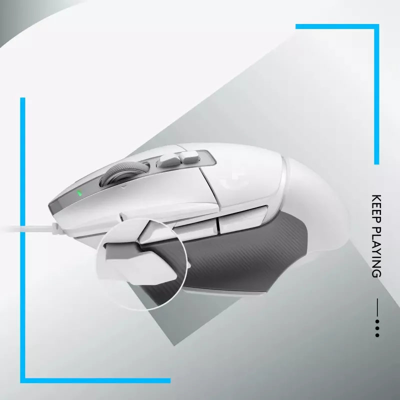 LOGITECH G502 X žaidimų pelė – USB – balta