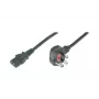 DIGITUS maitinimo laidas su UK kištuku 90° kampu - C13 M/F 2m H05VV-F3G 1,00 mm² 5A juodas
