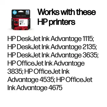 HP 652 Original juoda rašalo kasetė