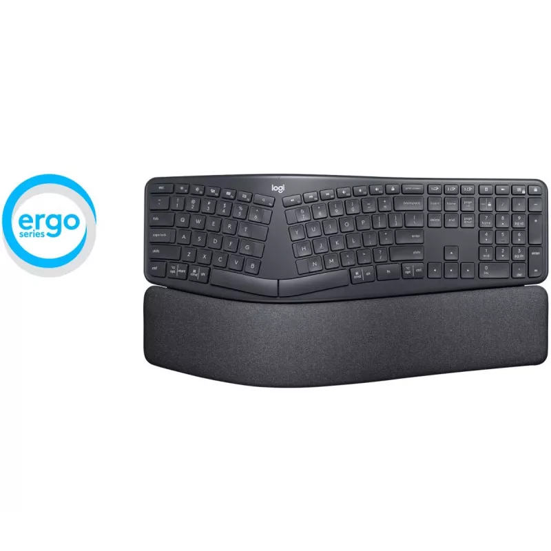 LOGITECH Ergo K860 - Belaidė išskleidžiama klaviatūra Graphite - Qwertz Šveicariška