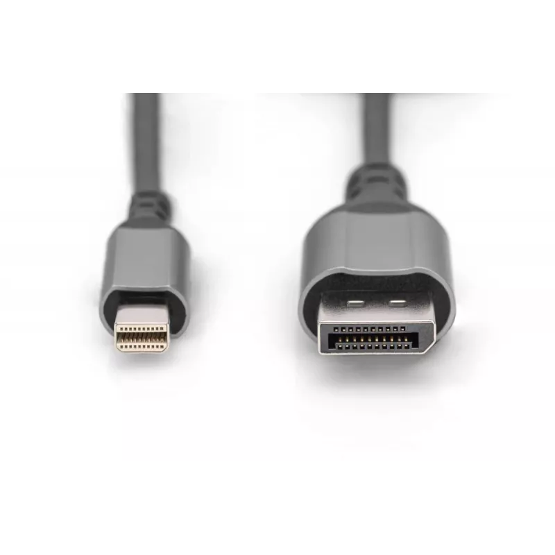 DIGITUS mini DP į DP 8K 60Hz laidas, DP 1.4, aliuminio korpusas, juodas, 2m