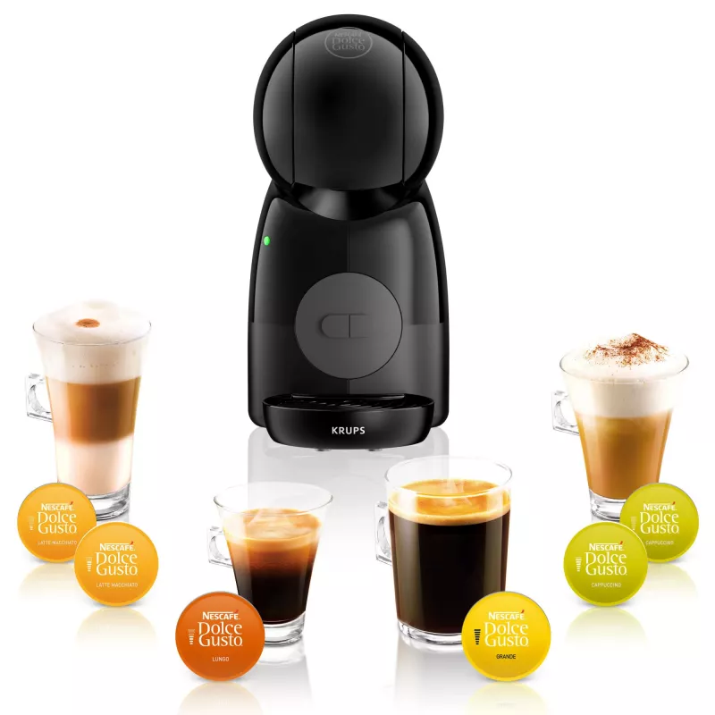 Kavos aparatas KRUPS Piccolo XS KP1A3B, 0,8 L vandens talpa, Dolce Gusto kapsulėms, 1600 W, stalviršinis, juodas