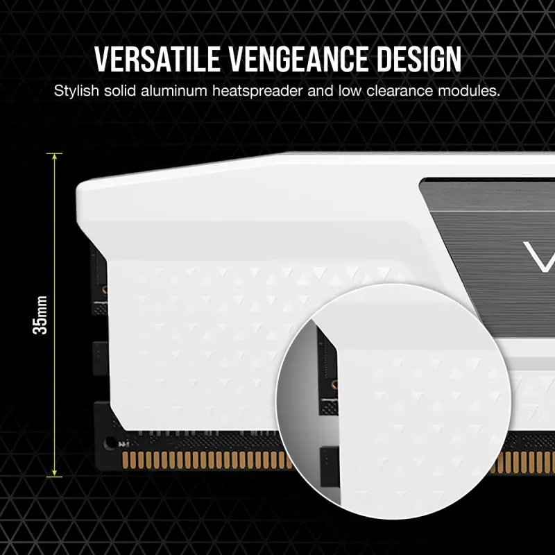 CORSAIR Vengeance 32GB (2x16GB) DDR5 6000MHz CL36 atminties rinkinys baltas