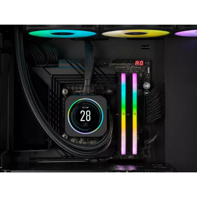Corsair Vengeance RGB 32 GB (2x16 GB) DDR5-6000 CL38 RAM rinkinys, juodos spalvos