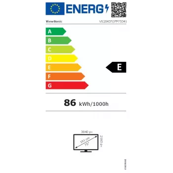 ViewSonic IFP7534 interaktyvi lenta 190,5 cm (75 colių) 3840 x 2160 pikselių Liečiamas ekranas Juoda