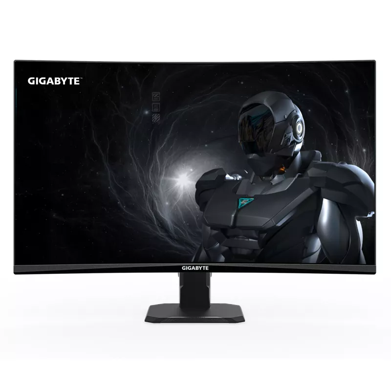 GIGABYTE GS27FC2 27 colių FHD lenktas žaidimų monitorius - 1920 x 1080, 240Hz, 1 ms, 350 cd/m², HDR Ready, HDMI 2.0, DisplayPort 1.4