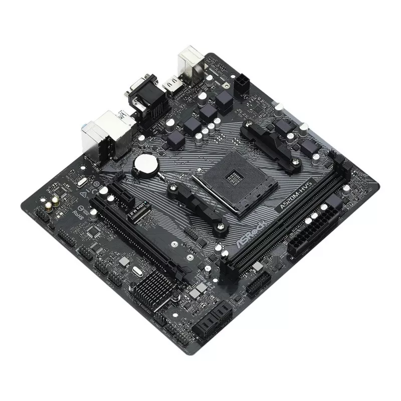 ASRock pagrindinė plokštė A520M-HVS AM4 AMD A520 2x DDR4 USB 3.2 SATA 3 7.1ch HD Audio mATX