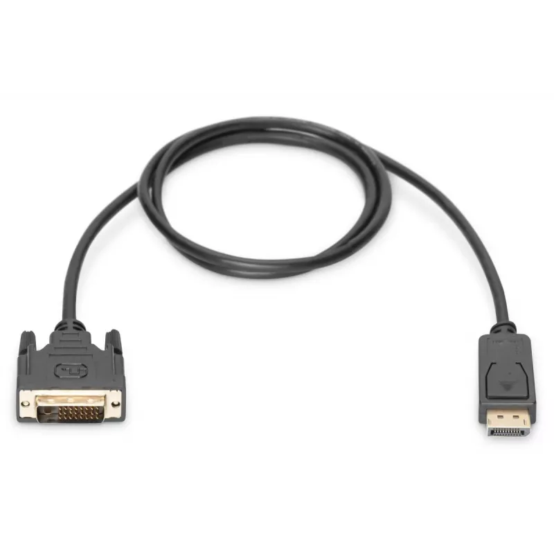 DIGITUS adapterinis kabelis DisplayPort į DVI (24+1) M/M, 2 m su užraktu, DP 1.2 suderinamas, CE, juodas