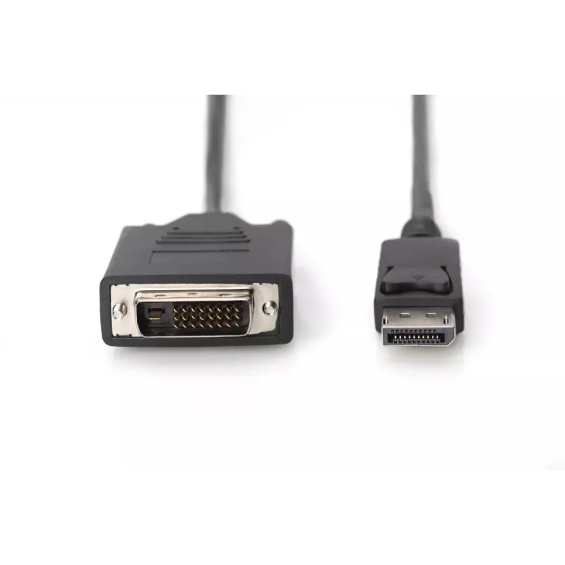 DIGITUS adapterinis kabelis DisplayPort į DVI (24+1) M/M, 2 m su užraktu, DP 1.2 suderinamas, CE, juodas