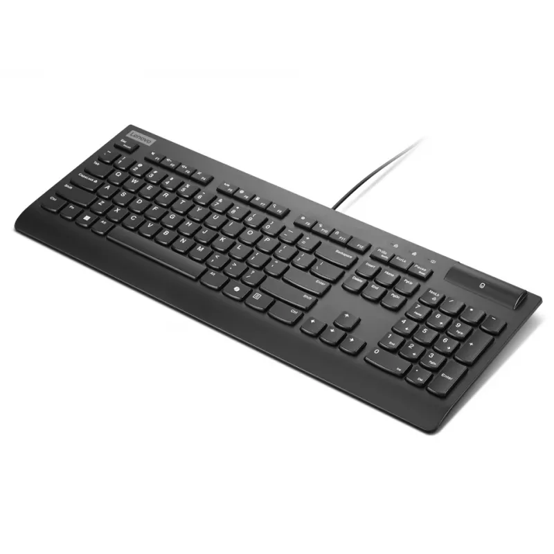 Pilno dydžio laidinė klaviatūra su kortelių skaitytuvu Lenovo Smartcard Wired II — vokiškas išdėstymas, USB, 106 klavišai, juoda