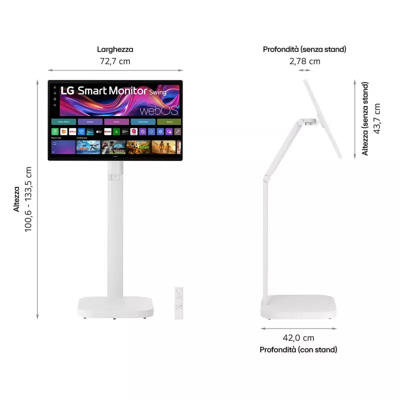 LG 32U889SA-W monitorius 80 cm (31,5 colio) 3840 x 2160 pikselių 4K Ultra HD LCD liečiamuoju ekranu kiosk baltas