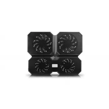 Aušinimo stovas DeepCool MULTI CORE X6 – 4 ventiliatoriai, 15,6 col. nešiojamiesiems kompiuteriams, USB maitinimas, 380×295×24 mm, 2 USB prievadai