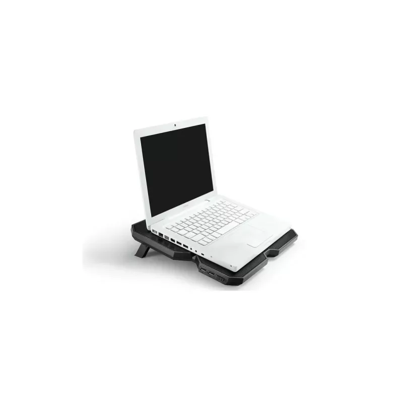 Aušinimo stovas DeepCool MULTI CORE X6 – 4 ventiliatoriai, 15,6 col. nešiojamiesiems kompiuteriams, USB maitinimas, 380×295×24 mm, 2 USB prievadai