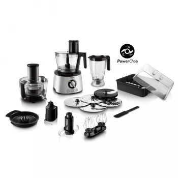 Virtuvinis kombainas Philips HR7778/00 3,4 L dubuo, 1300 W, 32 funkcijos, 12 greičių, nerūdijantis plienas