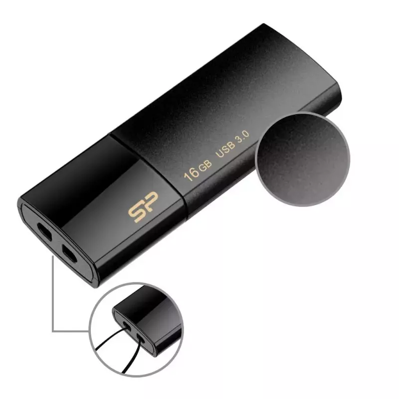 Silicon Power Blaze B05 USB raktas, 16 GB, USB 3.0, juodas