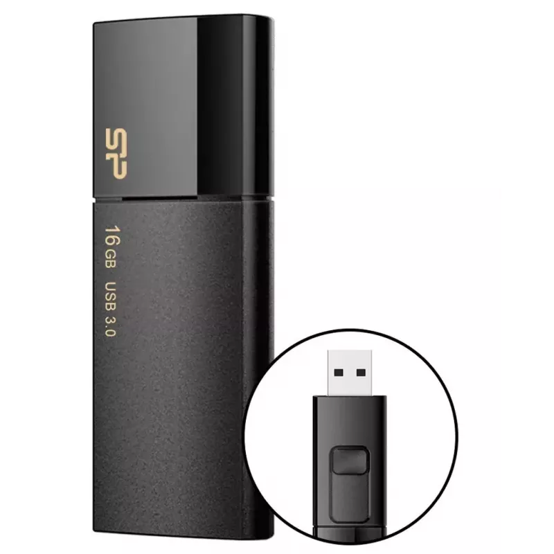 Silicon Power Blaze B05 USB raktas, 16 GB, USB 3.0, juodas