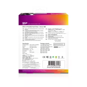 Išorinis kietasis diskas Silicon Power 2TB USB 3.2 Armor A80