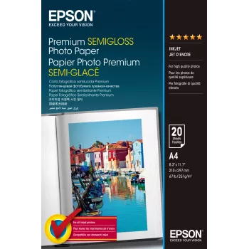 Epson Premium Semi-Gloss nuotraukų popierius - A4 - 20 lapų