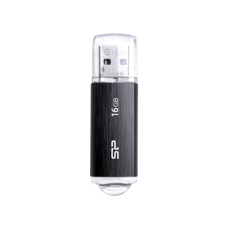 SILICON POWER Ultima U02 - 16GB USB atmintukas - USB 2.0 - Juodas (min. užsakymo kiekis: 30)