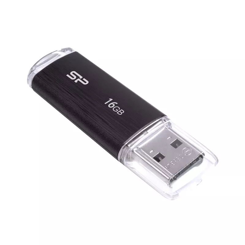 SILICON POWER Ultima U02 - 16GB USB atmintukas - USB 2.0 - Juodas (min. užsakymo kiekis: 30)