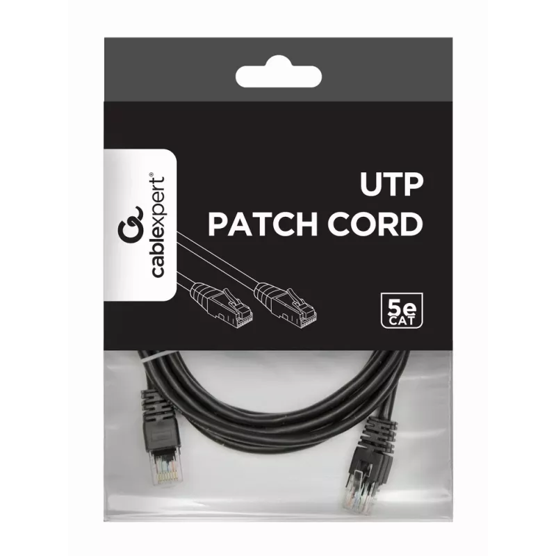 Gembird PP12-2M/BK jungiamasis laidas – Cat5e – UTP – 2 m – juoda