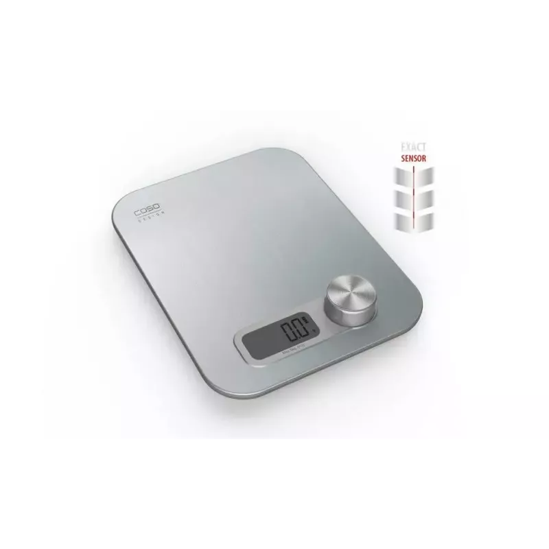 Virtuvinės svarstyklės Caso 3265, nerūdijantis plienas, stačiakampės, LCD ekranas, 5 kg/1 g