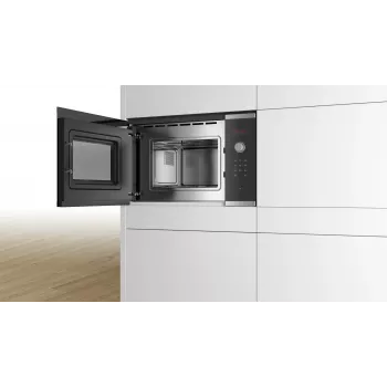 Bosch Serie 4 BFL523MS0 įmontuojama mikrobangų krosnelė, 20 L, 800 W, juoda, nerūdijantis plienas