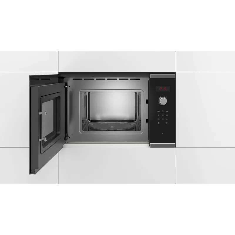 Bosch Serie 4 BFL523MS0 įmontuojama mikrobangų krosnelė, 20 L, 800 W, juoda, nerūdijantis plienas