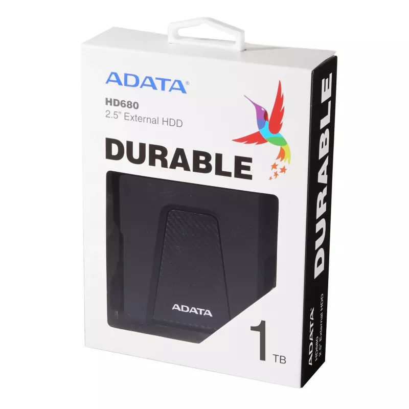 Išorinis kietasis diskas ADATA 1TB USB 3.2 Gen 1 HD680 — 1 TB, USB 3.2 Gen 1, juodas, nešiojamas HDD