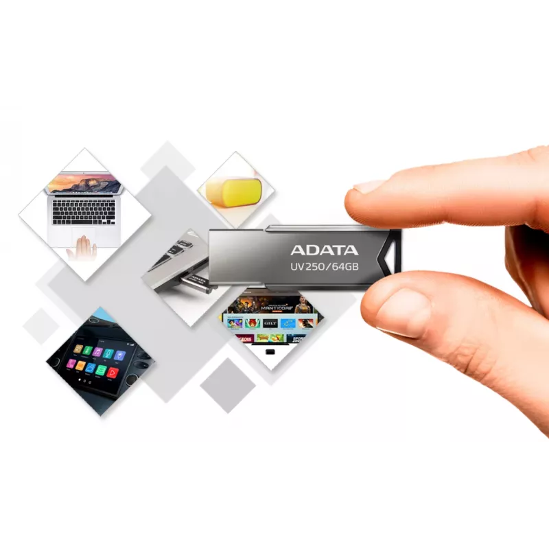 ADATA UV250 USB atmintukas 16 GB USB Type-A 2.0 Sidabrinis