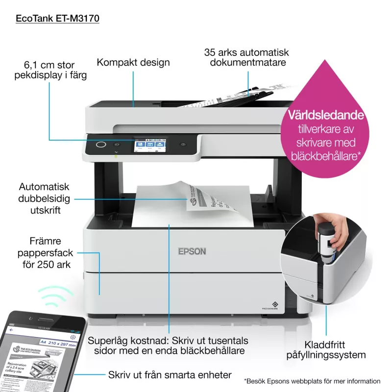 Daugiafunkcinis spausdintuvas Epson EcoTank ET-M3170 rašalinis nespalvotas