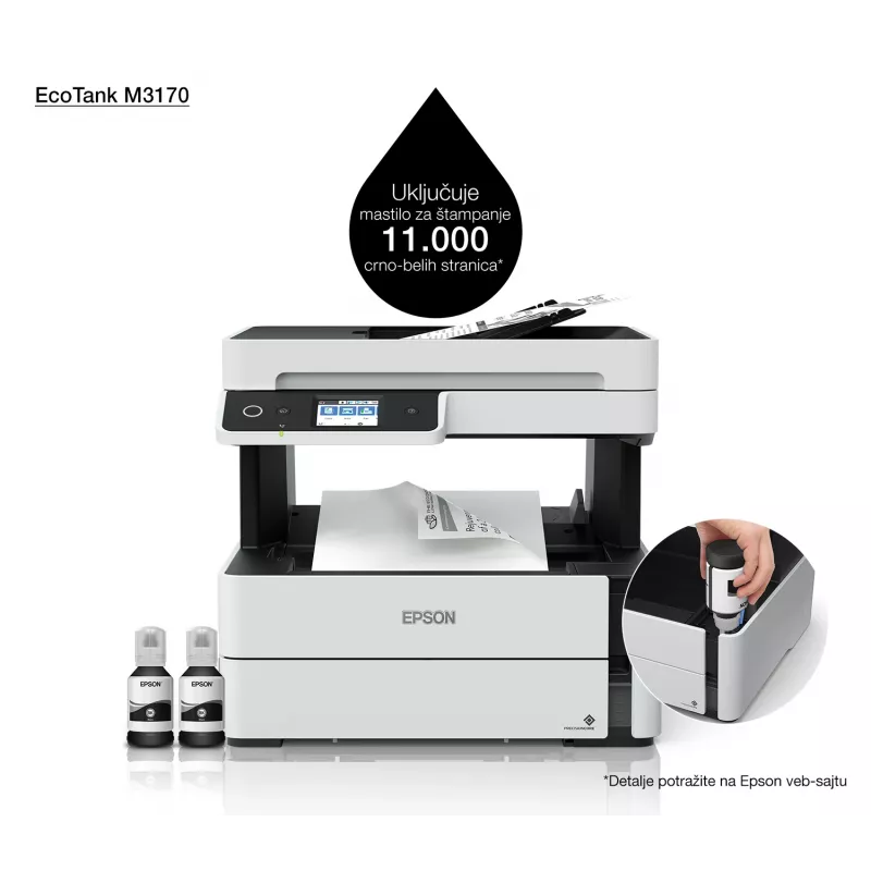 Daugiafunkcinis spausdintuvas Epson EcoTank ET-M3170 rašalinis nespalvotas