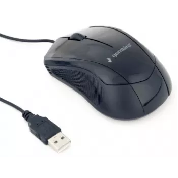 Gembird MUS-3B-02 – Optinė pelė su laidu, 3 mygtukai, ratukas, USB, juoda