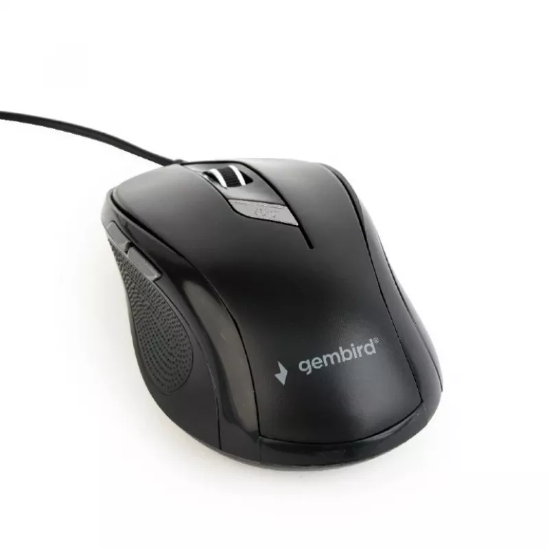 GEMBIRD MUS-6B-01 Laidinė optinė pelė, 6 mygtukai, ratukas, USB, juoda
