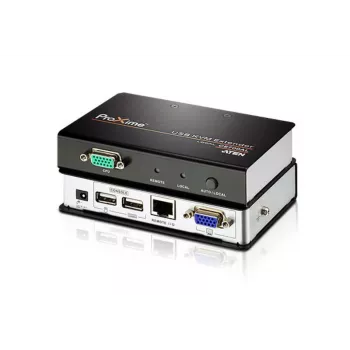 ATEN USB VGA KVM prailgintuvas (150 m), siųstuvas ir imtuvas, laidinis, Cat5e, 1920 x 1200, juoda/pilka