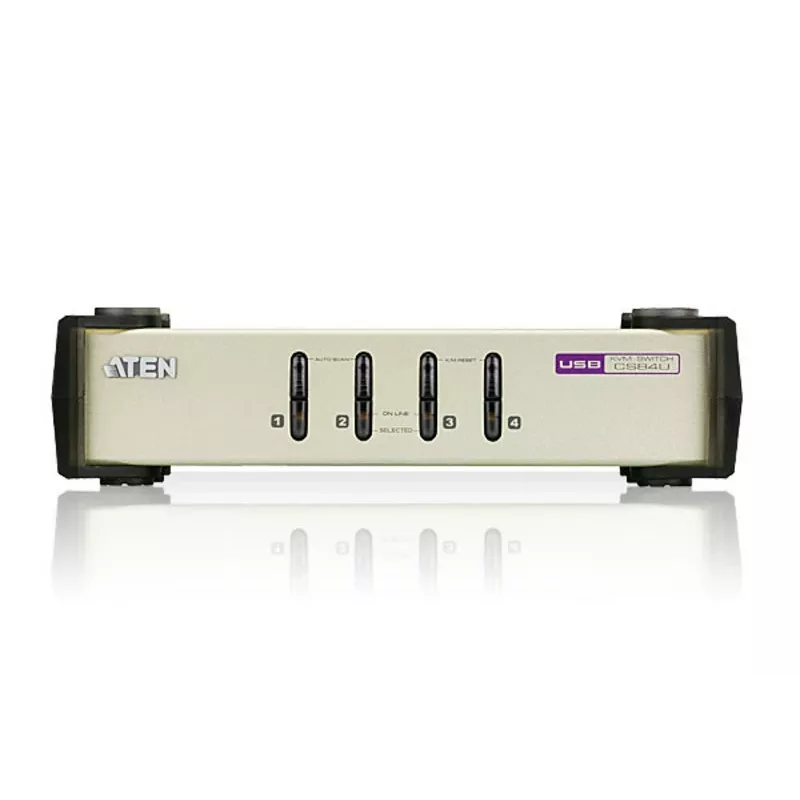 ATEN CS84U 4 prievadų USB-PS/2 VGA KVM jungiklis su KVM kabeliais