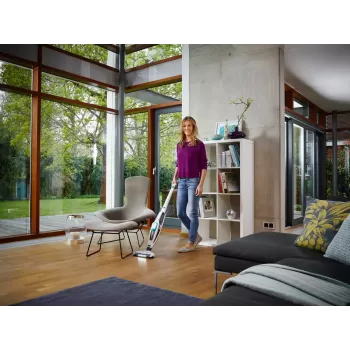 Belaidis 2 viename šluotinis dulkių siurblys Leifheit PowerVac 2in1 – 20 V, 40 min veikimo, cikloninis, nuimamas rankinis, plaunamas filtras